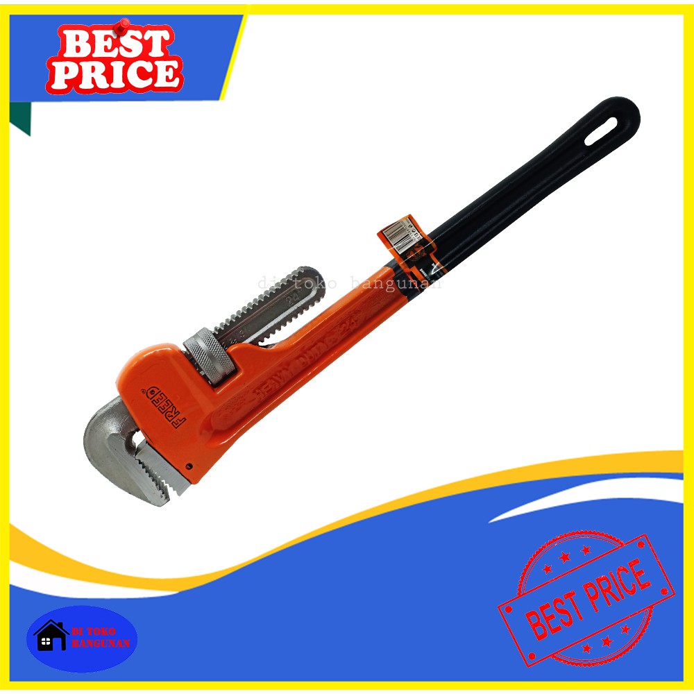 Kunci Pipa Gagang Lapis Karet Heavy Duty  Ukuran 24&quot; Inch Pipe Wrench Freed