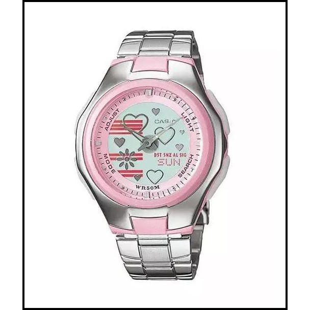 Casio Poptone Lcf-10D-4Av - Jam Tangan Wanita - Stainless Steel