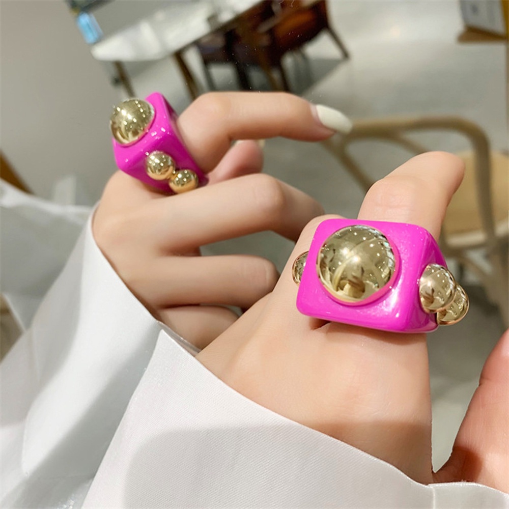 Needway  Cincin Ibu Jari Pria / Wanita Gaya Punk Korea Bahan Resin Metal 2021 Multi Warna