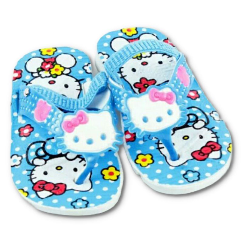 Mokaya 558 - Sendal Jepit Bunyi Cit Cit Anak Perempuan Motif Hello Kitty Size 24 - 29