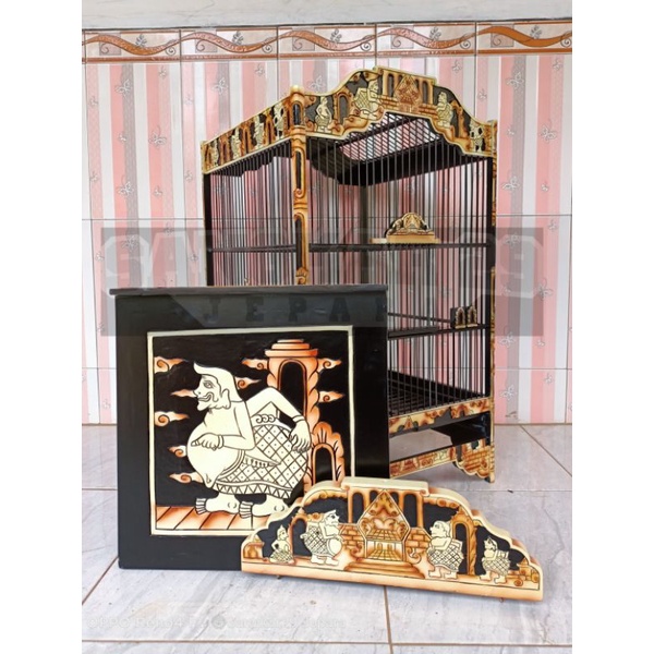 sangkar kotak ukir cukit motif punokawan