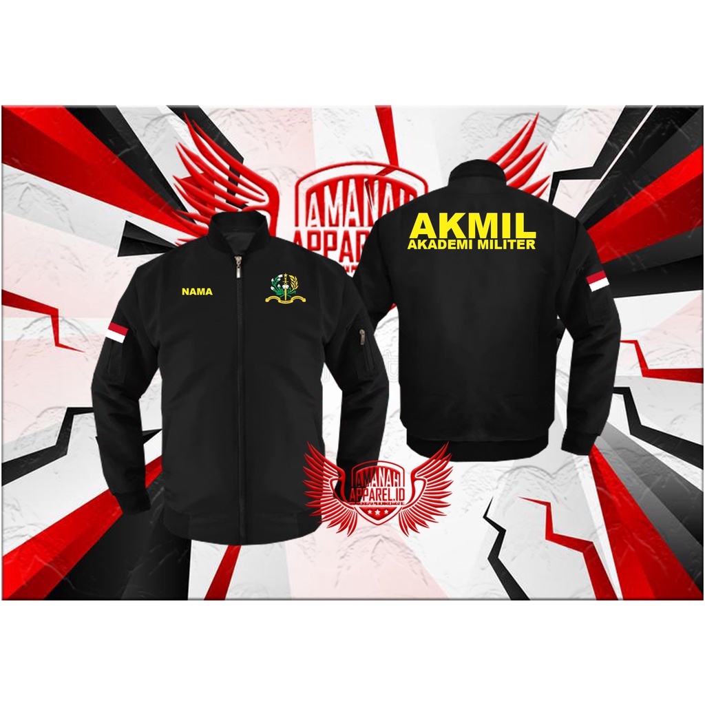 Jaket akmil/jaket bomber akmil/jaket bomber hitam/jaket bomber anti air/jaket bomber akademi militer