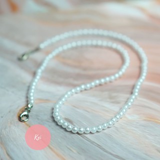 STRAP MASKER MOTE MUTIARA PUTIH UKURAN KECIL KALUNG STRAP MASKER MOTE MUTIARA PUTIH UKURAN KECIL KALUNG