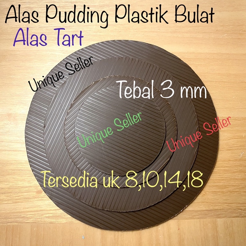 Alas Kue Tart Puding Plastik Bundar Coklat Uk 8 10 14 18 / Tatakan Kue Tart Plastik Kembang Coklat / Cake Board Bulat Plastik Coklat / Alas Kue Tart Puding Plastik Bulat Coklat