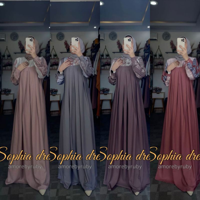 SOPHIA DRESS ORI AMORE BY RUBY BAJU GAMIS DRESS WANITA MUSLIM TERBARU
