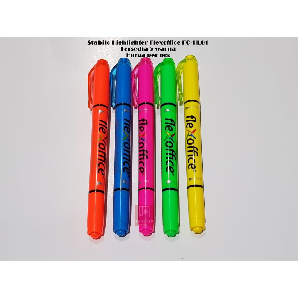  Stabilo  Flexoffice highlighter FO HL01 memiliki 2 mata 