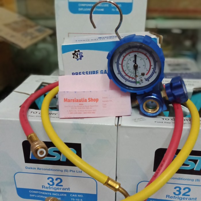 Paket freon Ac R32 Daikin Dsp 3kg Kecil Manifold Sightglass gantungan