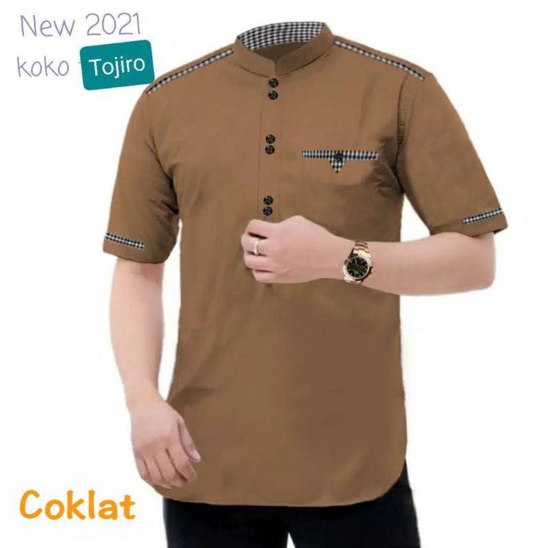 Koko Kurta Dewasa Lengan Pendek BAHAN TOYOBO ORIGINAL Adem Serap Bisa Cod Marun /kunyit /Putih /Navy /Toska / Cream /Coklat /Abu abu / Hitam