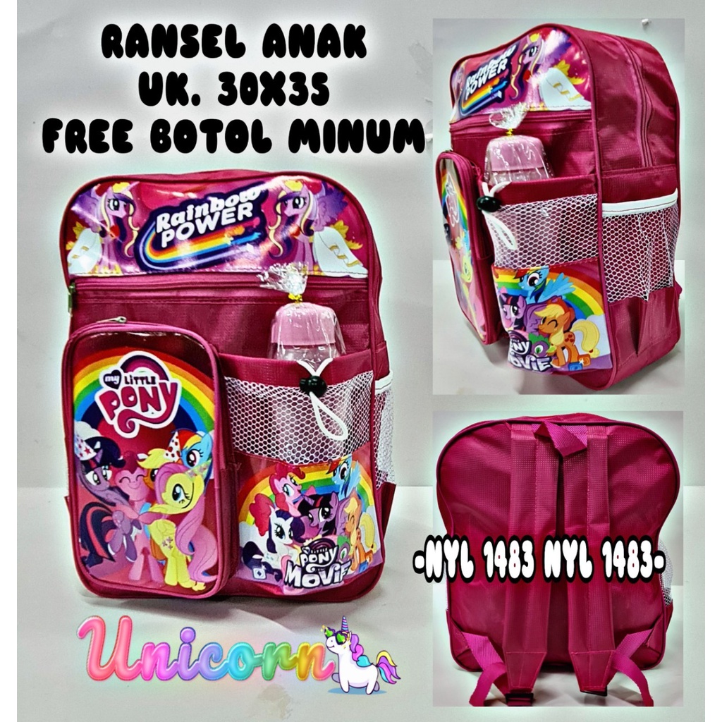 Tas ransel anak perempuan karakter gratis botol minum - tas anak