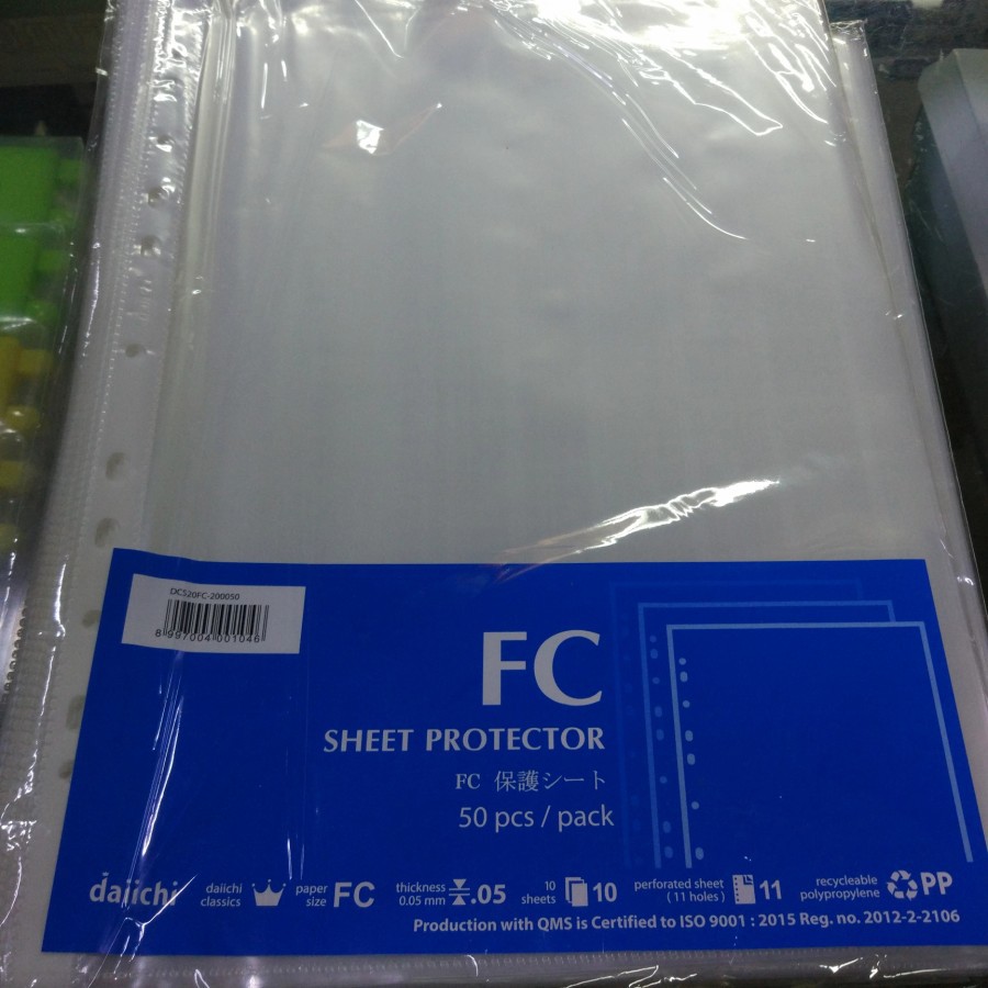 

PP Pocket F4 Daiichi / Sheet Protector FOLIO DAIICHI