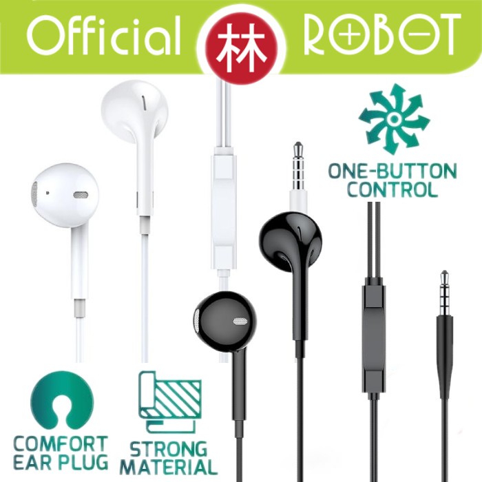 Robot RE10 Semi In-Ear Clear &amp; Comfortable Wired Headset