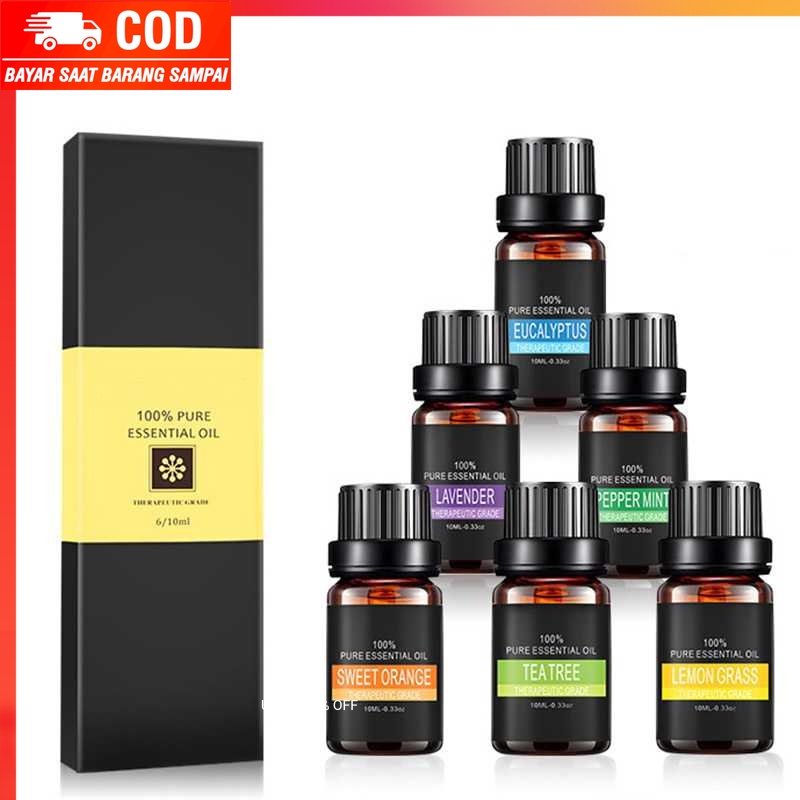 (100% BARANG ORI) Eighteen Pure Essential Fragrance Oils Minyak Aromatherapy 10ml 6PCS