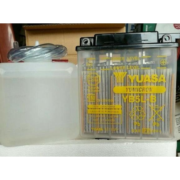 Aki motor Yamaha Vega ZR Yuasa YB5L-B aki basah