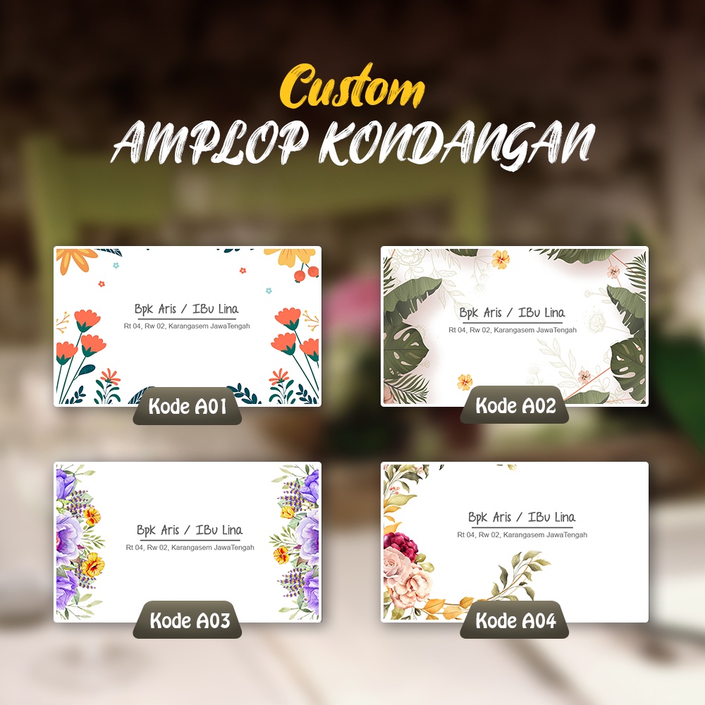 

[SERI 01] Amplop Kondangan Motif/ Amplop Wedding Uk. 7 x 11cm 50pcs