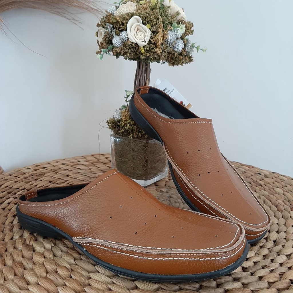 Sandal Sepatu Tutong Pria Formal Santai Kulit Asli 100% Terbaru Premium Keren Anti Air Modis Origina