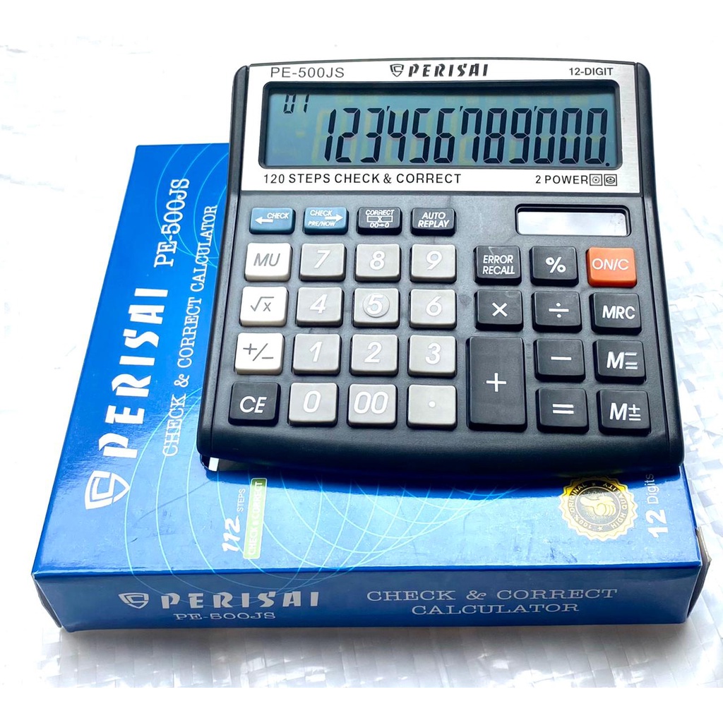 

KALKULATOR PERISAI PE-500JS LARGE NUMBER 12 DIGIT CHECK AND CORRECT