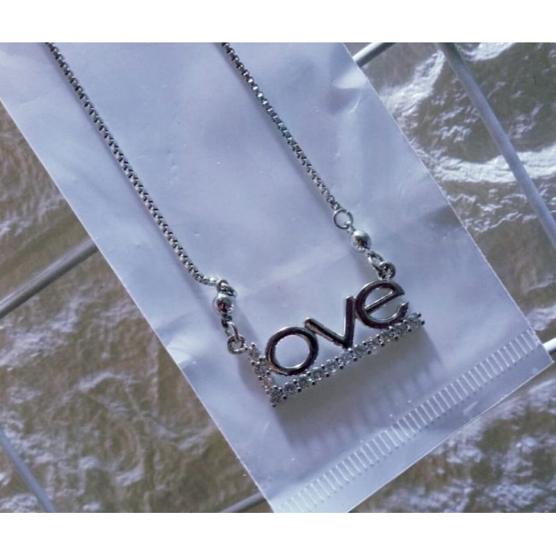 PSS Kalung Liontin LOVE Wanita Kalung Fashion Korea