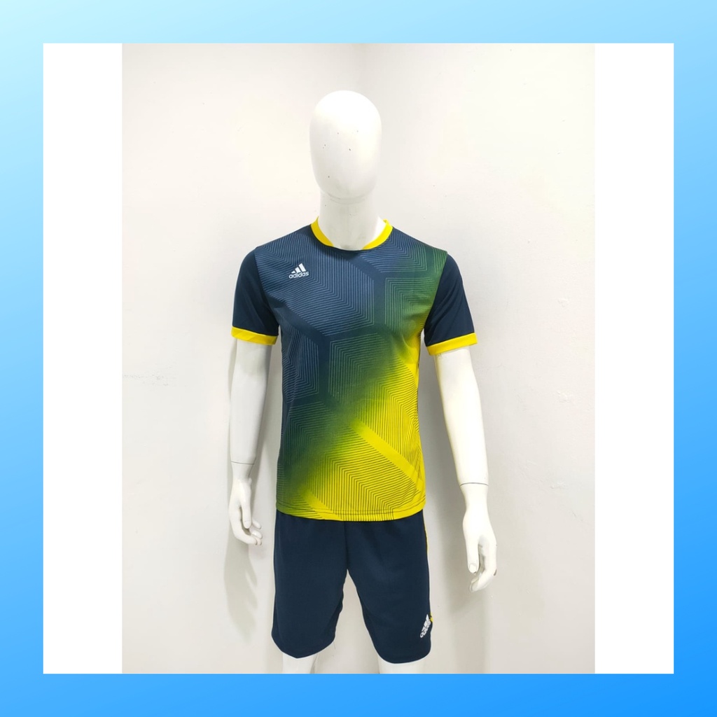 jersey futsal pria kaos sepak bola baju dan celana setelan wanita dewasa t-shirt outfit seragam jarsey kostum olahraga pakaian apparel print sport jersy soccer casual jersi suit AD166 navy