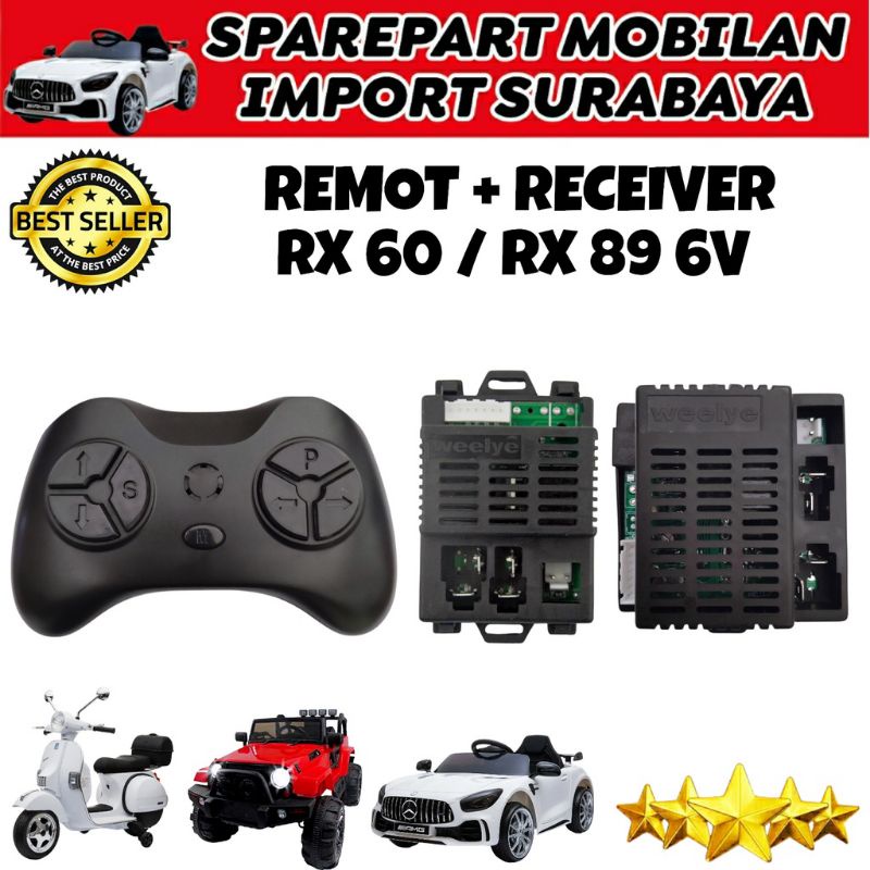 RECEIVER BOX SIGNAL BLUETOOTH WELLYE REMOTE MOBIL AKI 6V PMB 7988 6869 7188 Mobil