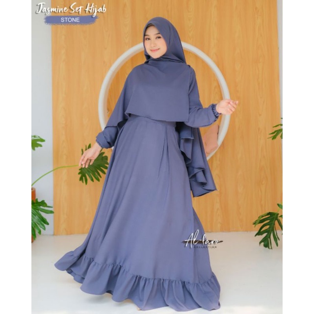 Jasmine set hijab ori by alfaro #gamisitycrepe#gamis bordir