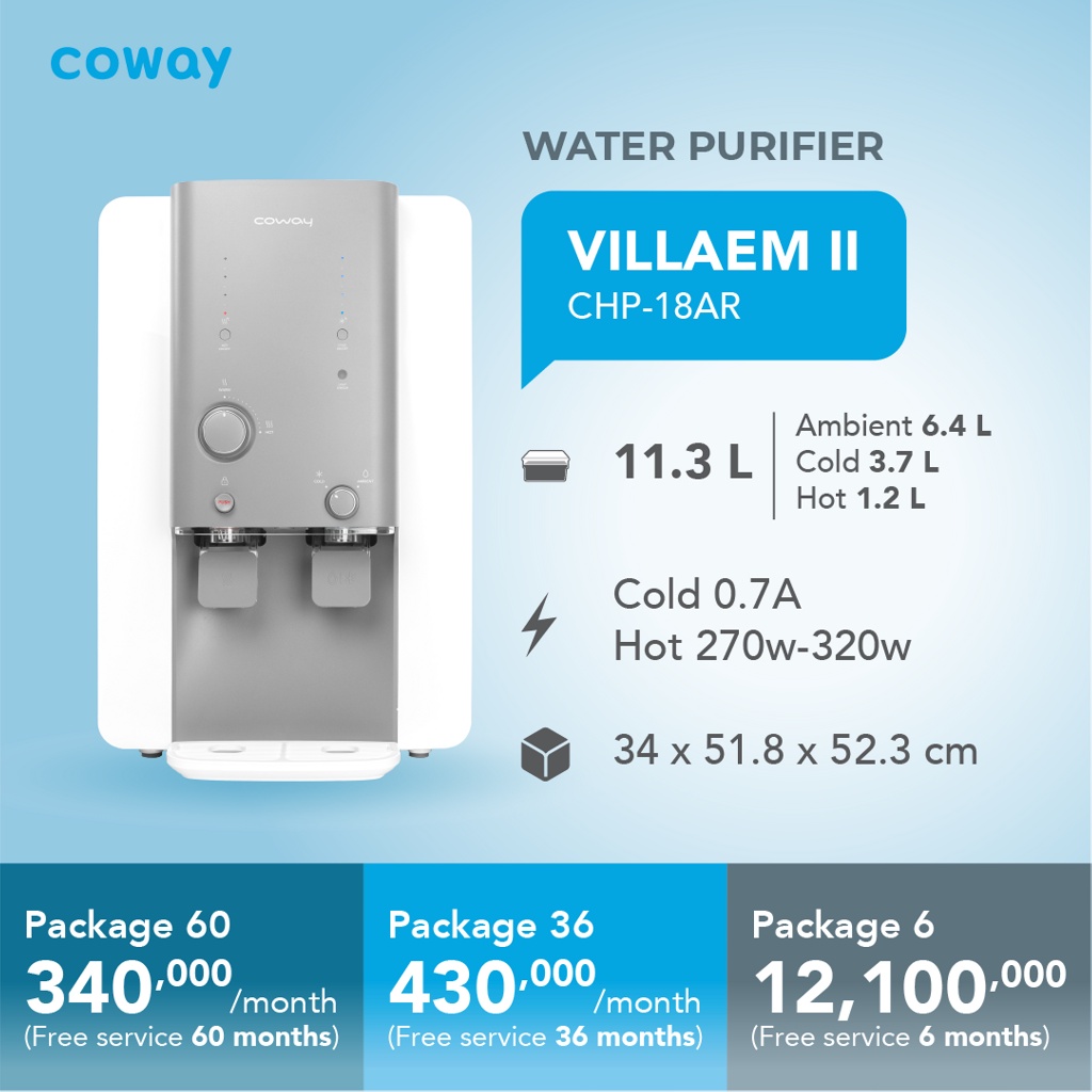 Coway Villaem II Dispenser RO Pemurni Water Purifier Paket 60 Bulan