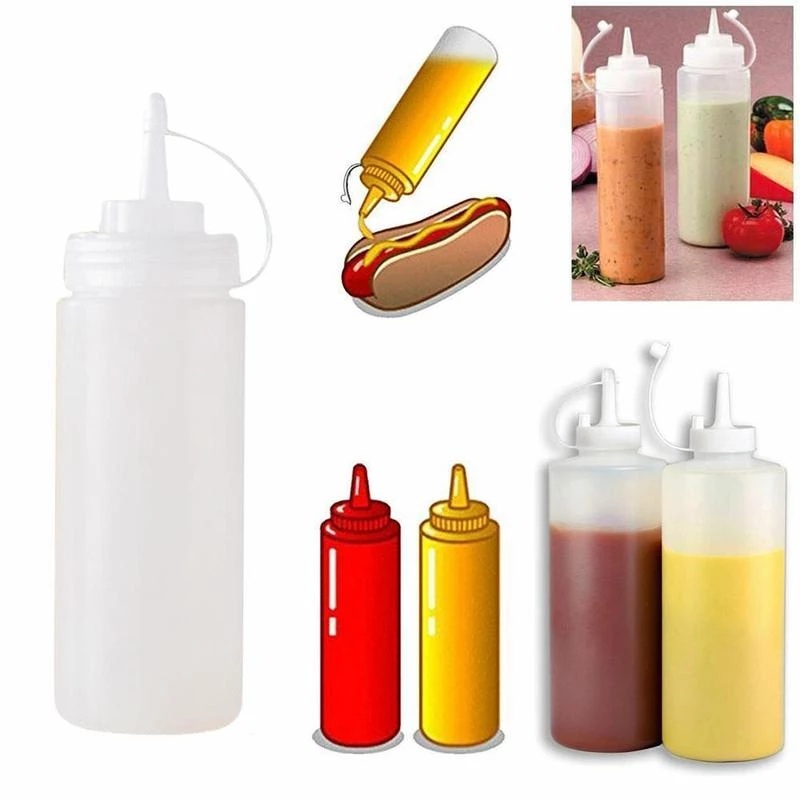 (240-500Ml Botol Dispenser Saus / Kecap / Salad Bahan Plastik Untuk Dapur