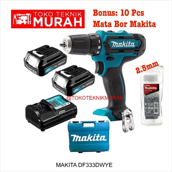 Makita DF333DWYE Bor Baterai Cordless Makita DF 333 DWYE / DF333