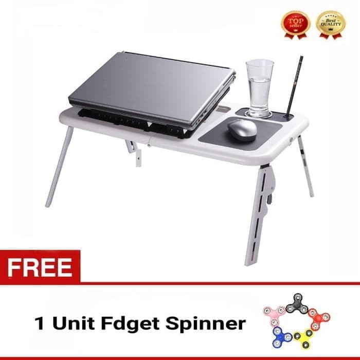 meja laptop lipat portable dengan kipas pendingin