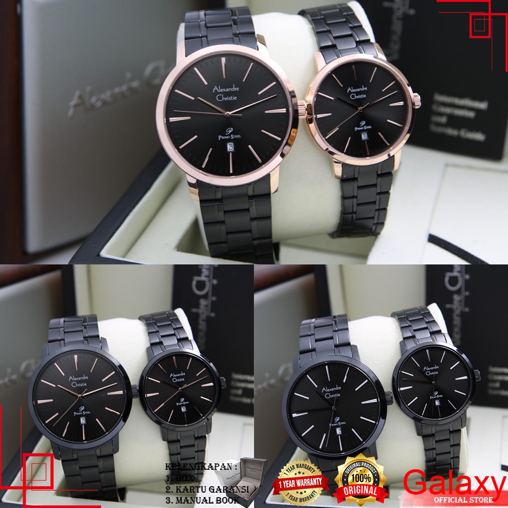 ALEXANDRE CHRISTIE COUPLE ORIGINAL JAM TANGAN ALEXANDRE CHRISTIE COUPLE JAM ALEXANDRE CHRISTIE AC 10