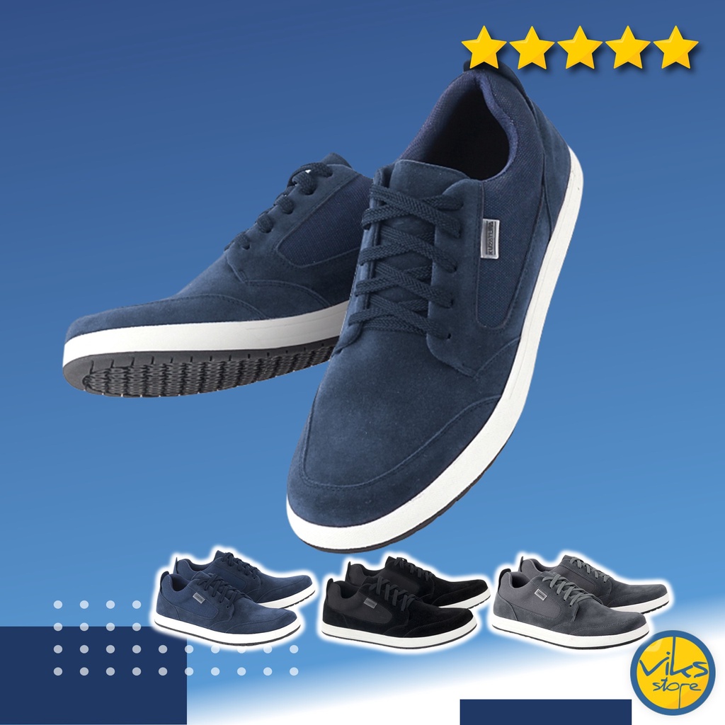 Sepatu Sneakers Pria Cowok Tali Style Casual Distro Kuzatura Original Suede Lokal Premium Elegan