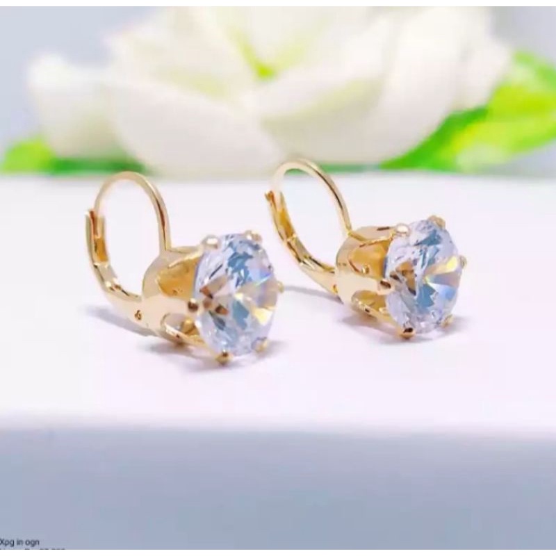 Anting Desi rosegold wanita titanium tidak luntur dan karat