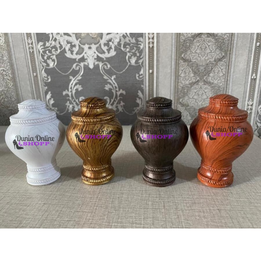 Endcup Rel Urat Kayu Mewah/Tutup Tiang Gorden/Penutup Tiang Gorden