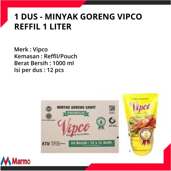 1 Dus Minyak Goreng Vipco Reffil 1 Liter Shopee Indonesia