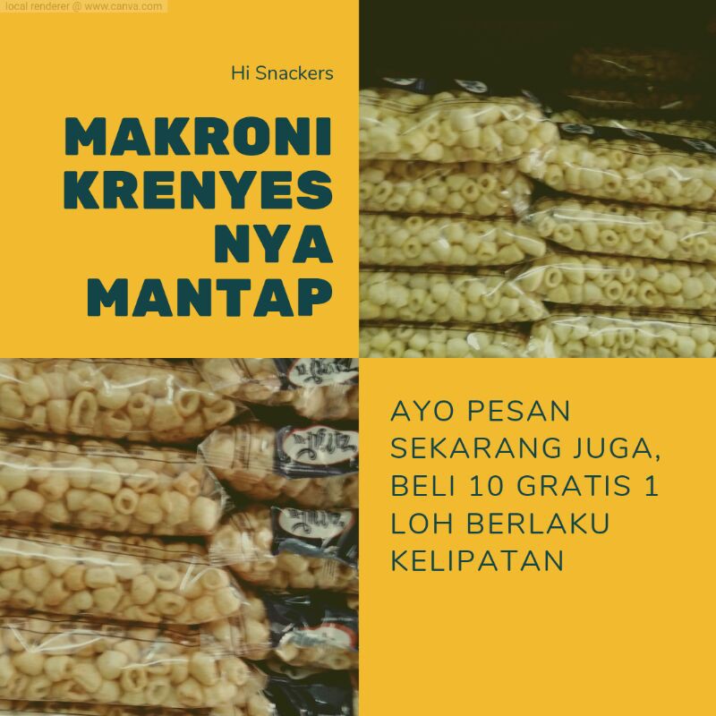 

Snack Serba Rp 5.000 Makroni Krenyes Gurih Isi lebih banyak