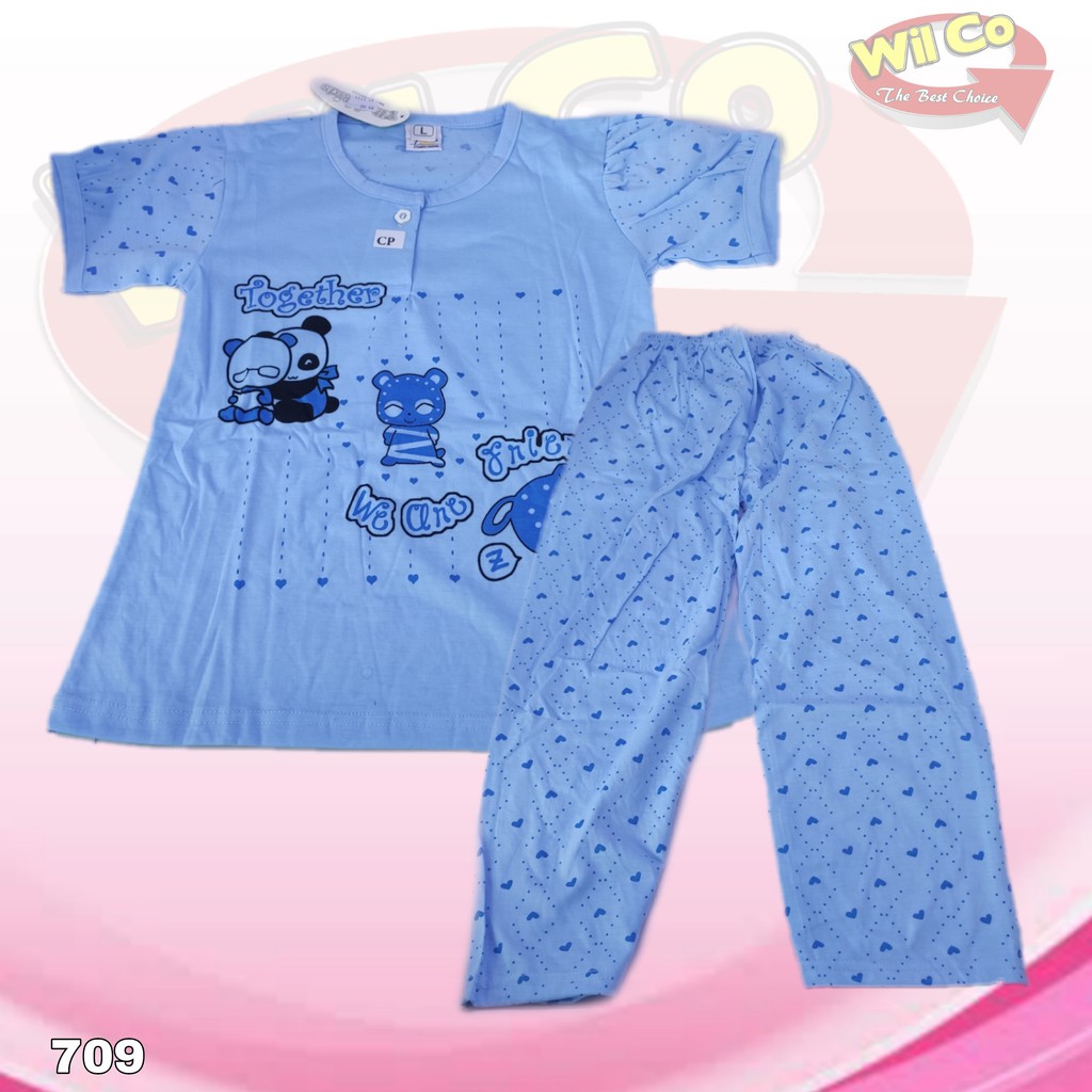 K709 - SETELAN ANAK WANITA YIMOKIDS GN MOTIF KARTUN SIZE S - XL HARGA PER 1 SETEL