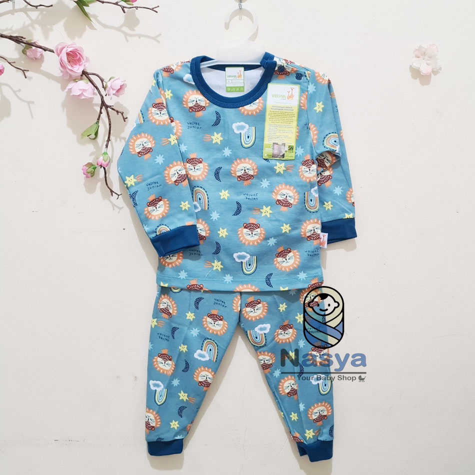 [R-066] Setelan Piyama Panjang Velvet Junior Size SML