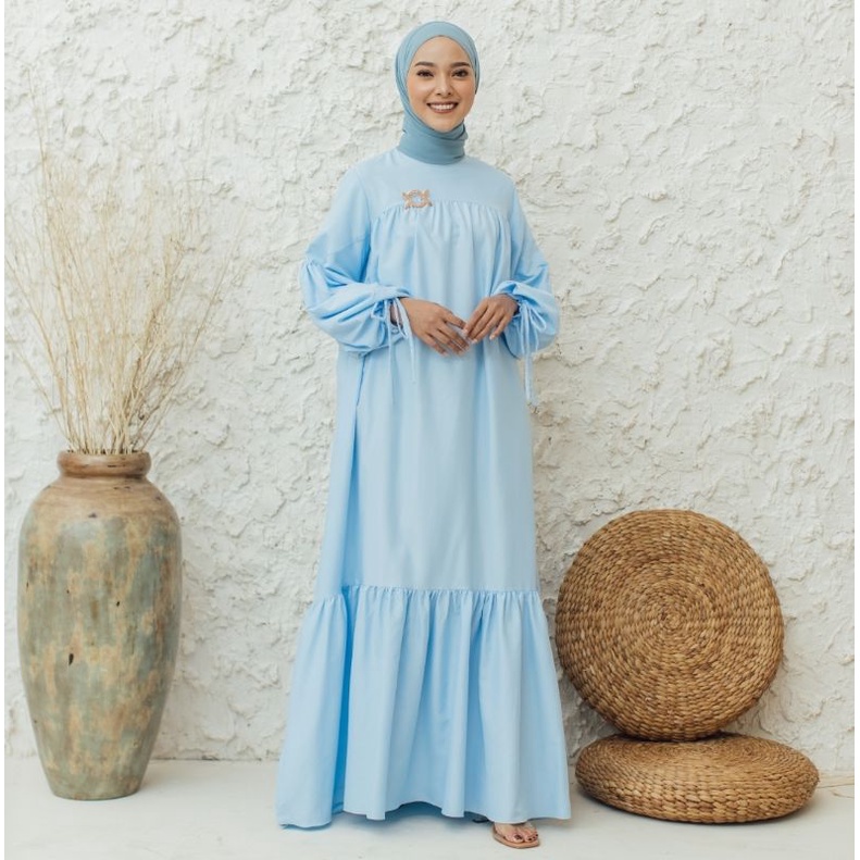 Wearing Klamby - Nora Dress in Blue Sky