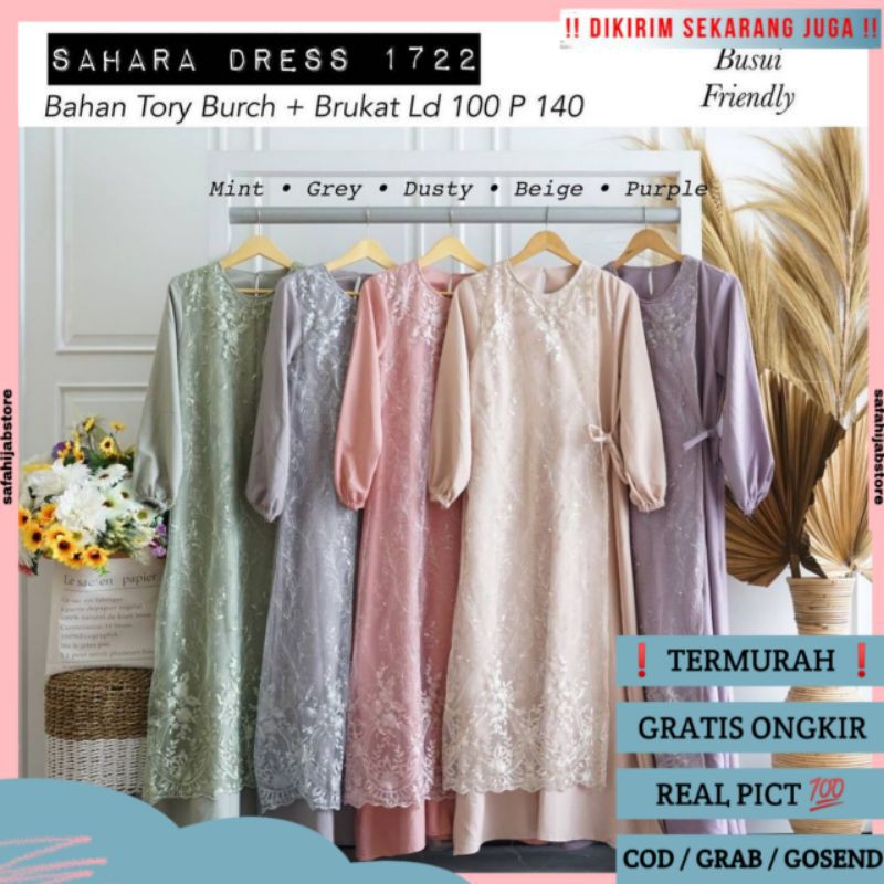 SAHARA DRESS LEBARAN / BUSUI FRIENDLY / DRESS KONDANGAN / DRESS PESTA