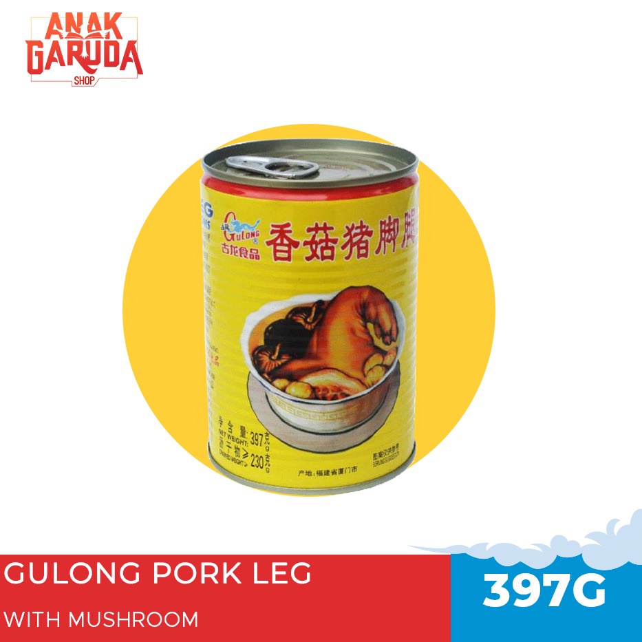 

GULONG PORK LEG WITH MUSHROOM / Kaki babi kaleng 397gr - NON HALAL