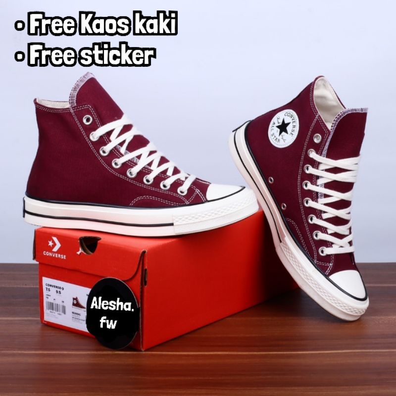 Sepatu Converse 70s HI Maroon Burgundy /Converse 70s Dark Red High / Converse 70s Merah Marun BNIB Vietnam