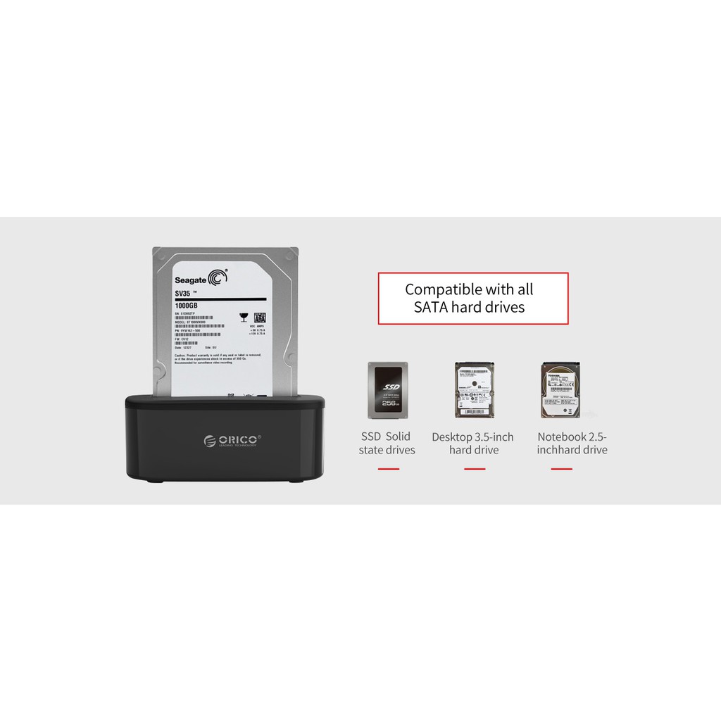 Docking ssd hdd orico 1 bay 2.5 3.5 inch sata usb 3.0 5Gbps 8TB 6218us3 - hard disk drive dock usb3.0 2.5&quot; 3.5&quot; 6218-us3