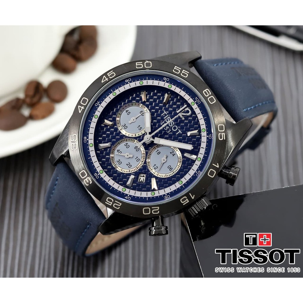 Gladstone Komatini Jam Tangan Pria T15s0t Chrono On 01 Leather Blue Black
