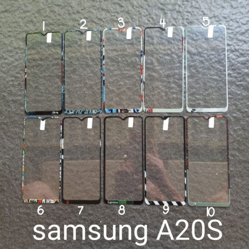 Tempered glass Samsung A20S motif gambar karakter anti gores kaca