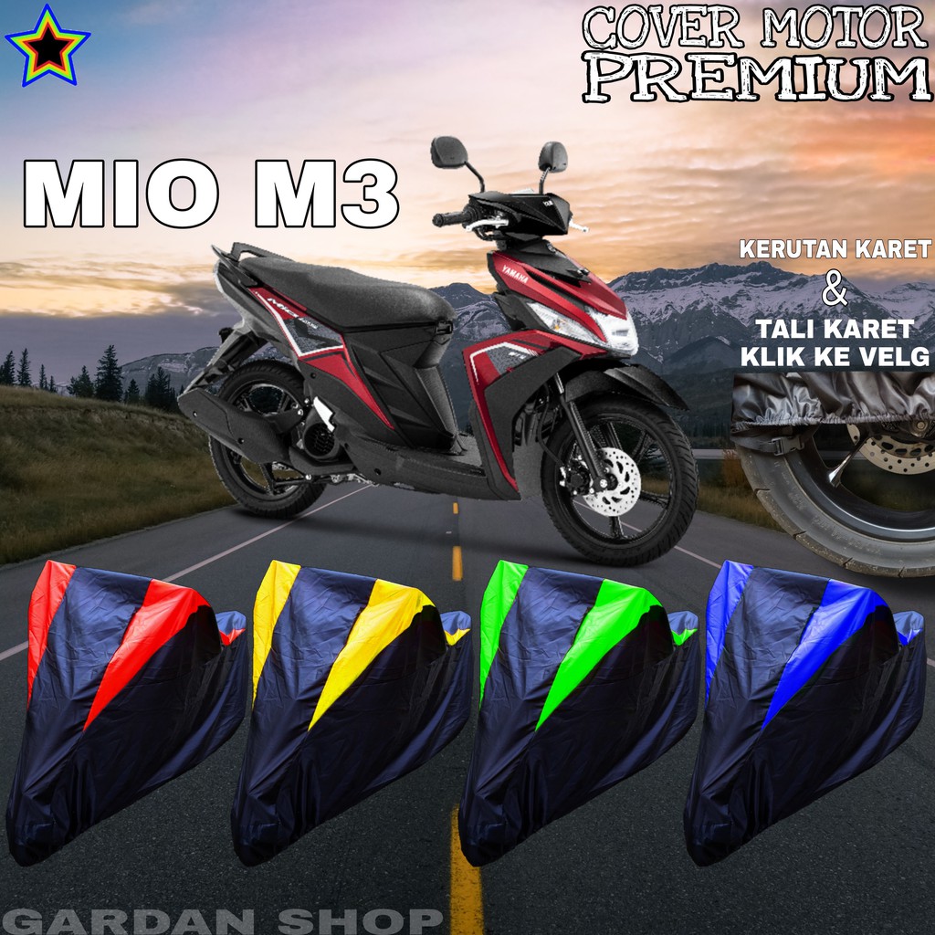 Sarung Motor MIO M3 Hitam KOMBINASI Body Cover Penutup Pelindung Motor Mio PREMIUM