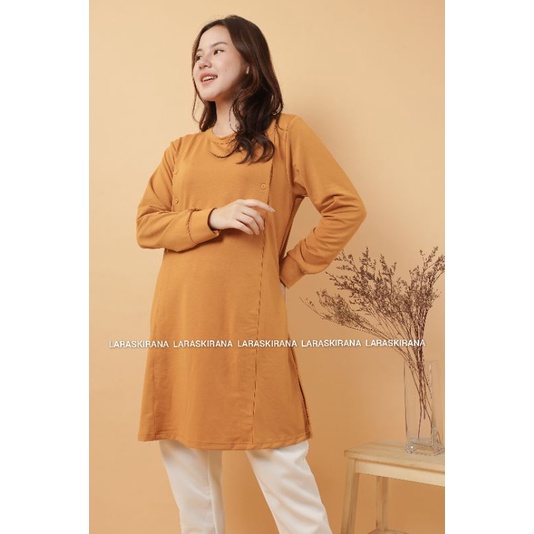 Malika tunik Baju Busui Bukaan Samping kanan kiri bahan Babyterry