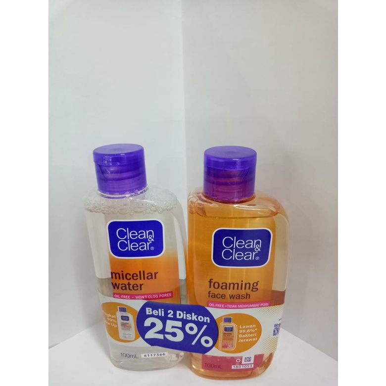 TWIN PACK clean &amp; clear face wash &amp; micellar water @100ml