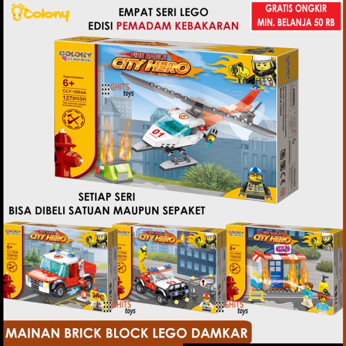 EDISI DAMKAR Mainan Anak Laki Laki Edukasi Mainan Lego Anak Laki Laki - Damkar Lengkap