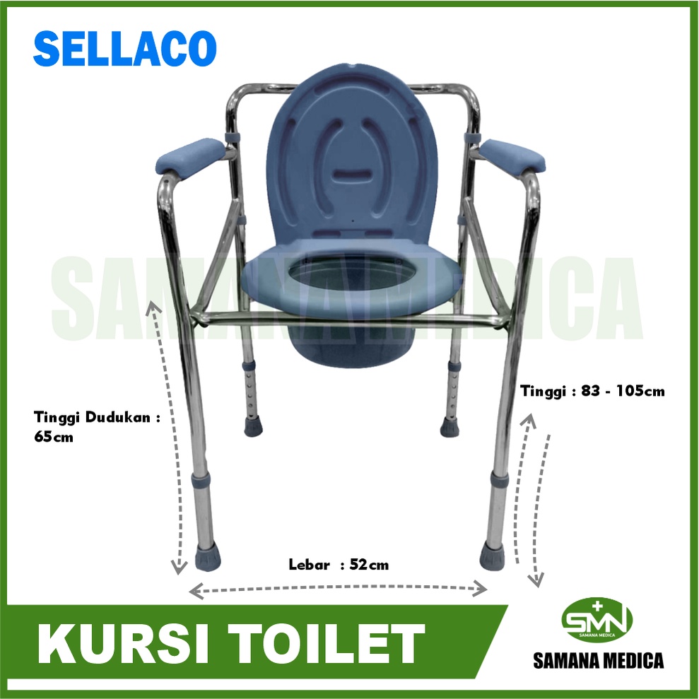 Kursi Toilet BAB Commode Chair Tanpa Roda Kloset SELLA DY02894