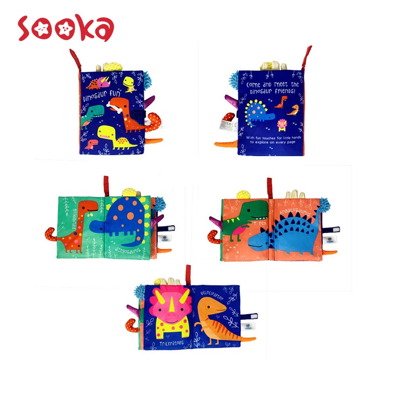 SOOKA Buku Bantal Bayi Edukasi Bahan Cotton/ Mainan Bayi Softbook/ Buku kain Bayi Aman Dari Gigitan Bayi/ Cloth Book Washable SK-GGF1013