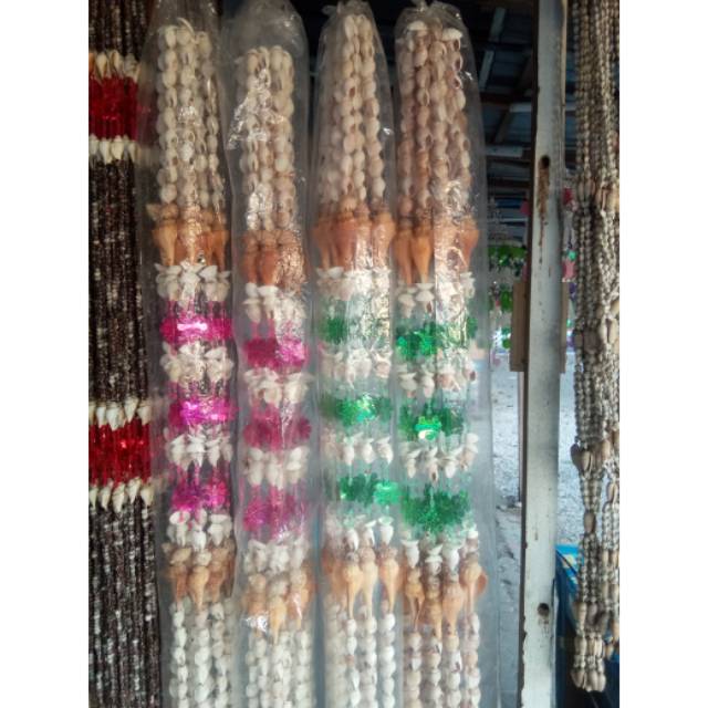 Tirai kerang kombinasi cantik dan unik 10 untai